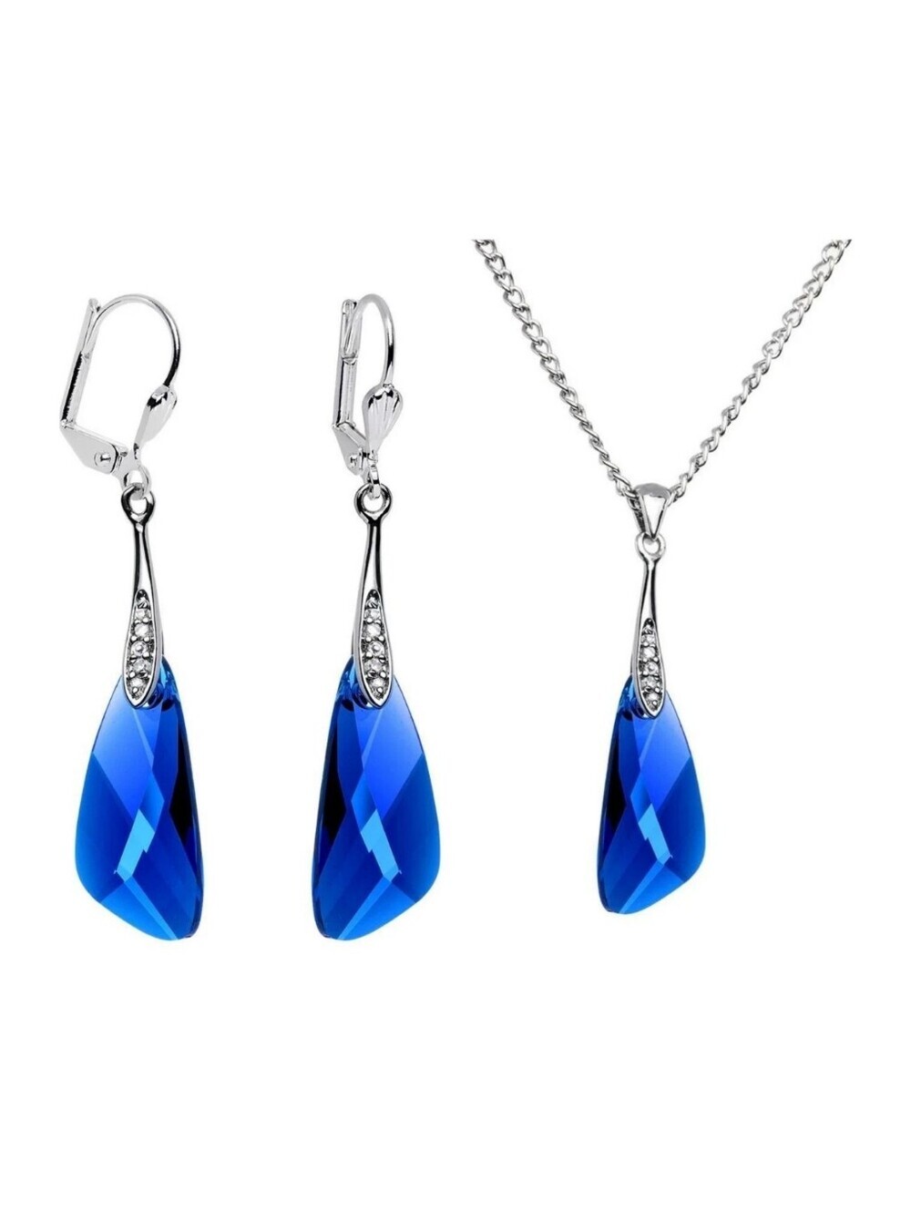 Sapphire Blue Inspire Necklace & Earrings Set Created with Crystals